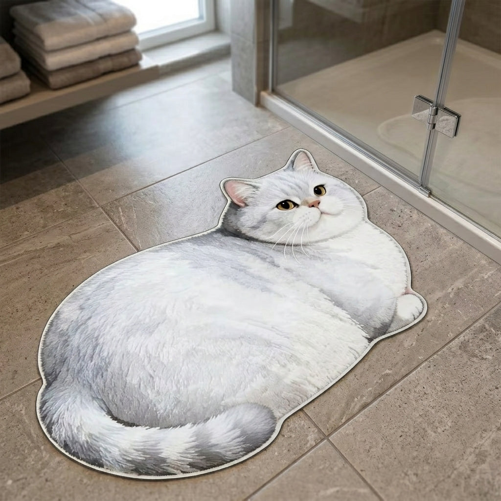 Chubby Cat Quick Dry Bath Mat