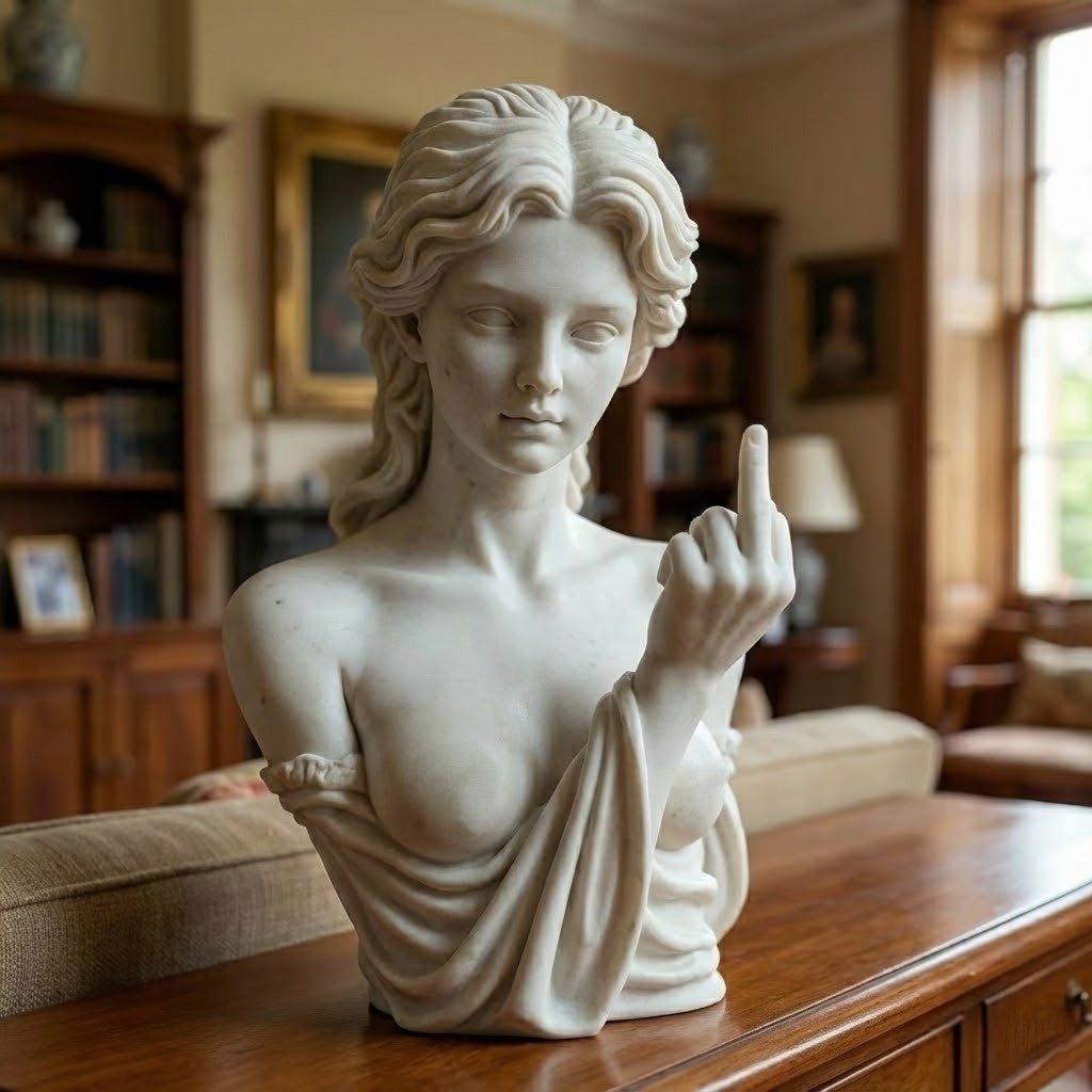 Roman Bust Middle Finger Home Decor