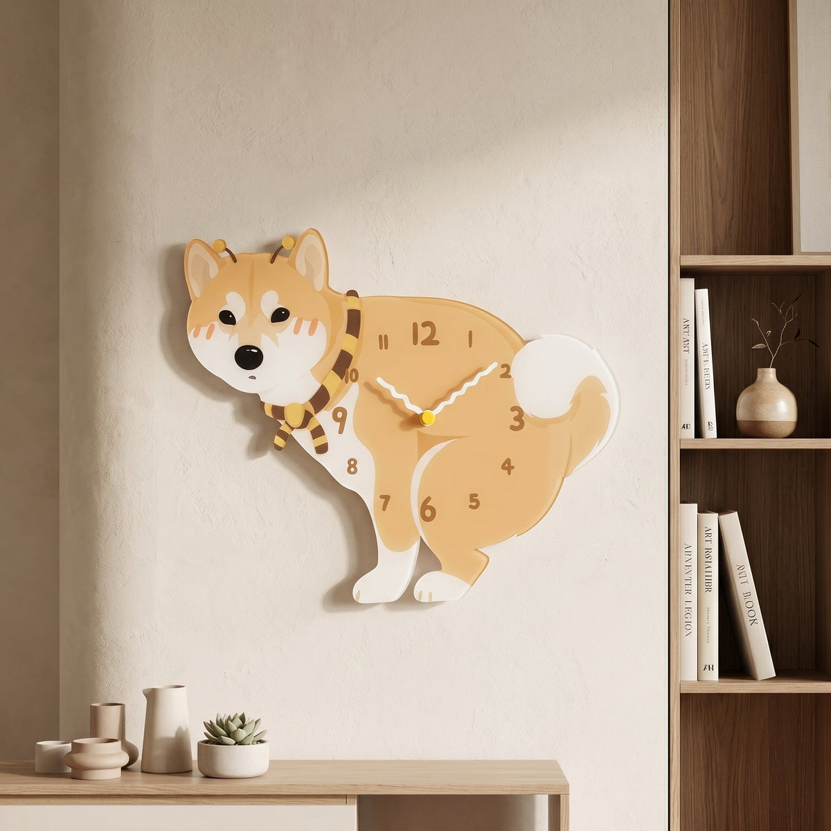 Shiba Squish Time Wall Clock