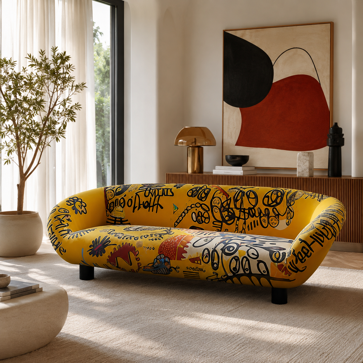 Studio Floor Artistic Print Oversized Lounge Sofa