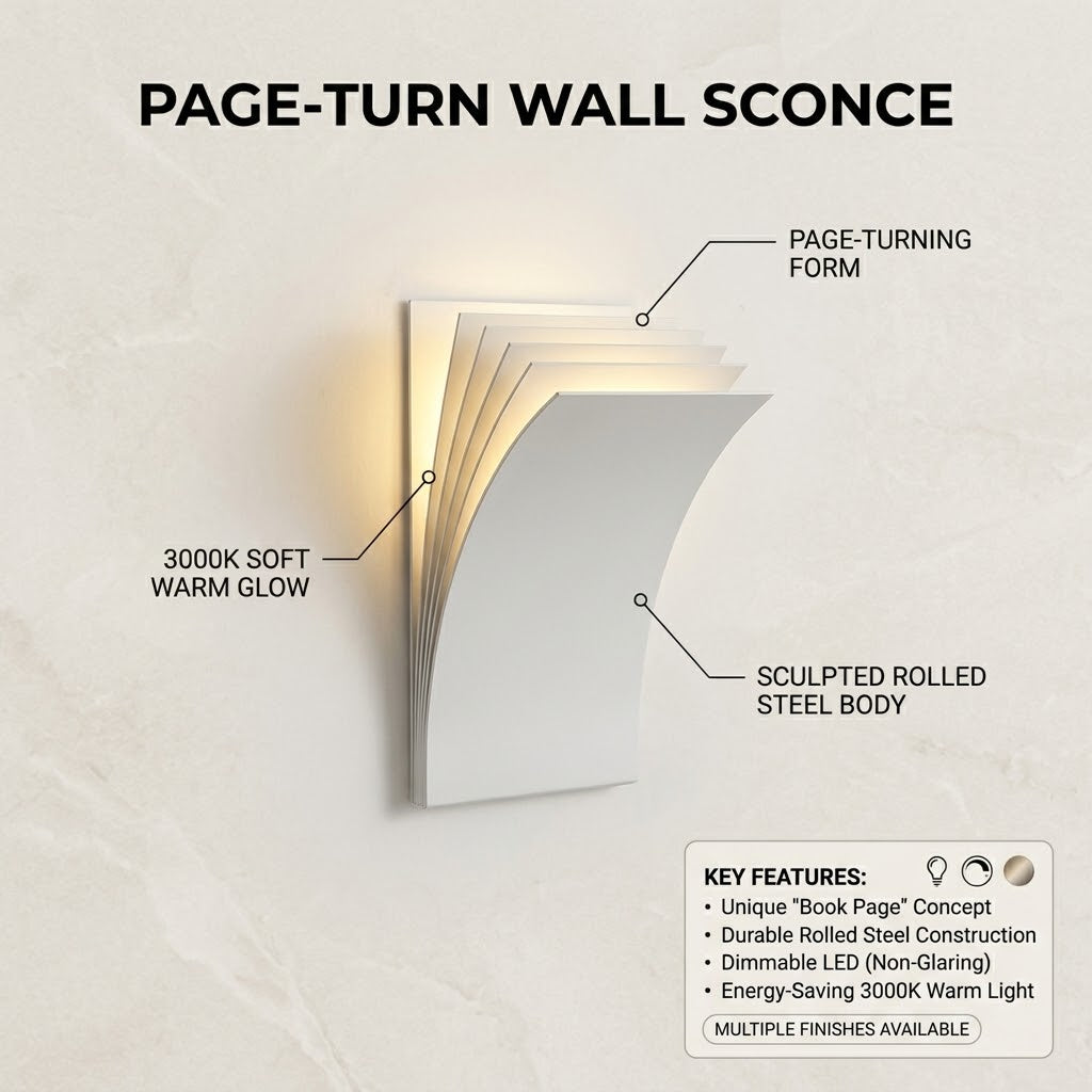 Open Book Ambient Wall Sconce Light
