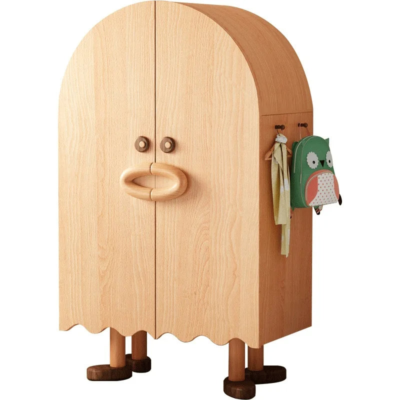 Cartoon Happy Duck Wooden Kids Wardrobe