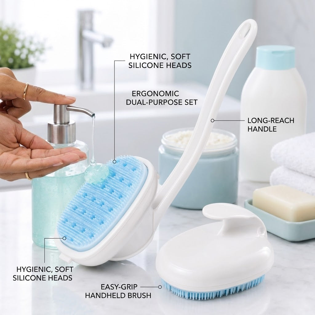 Squeeze Clean Silicone Shower Scrub Brush