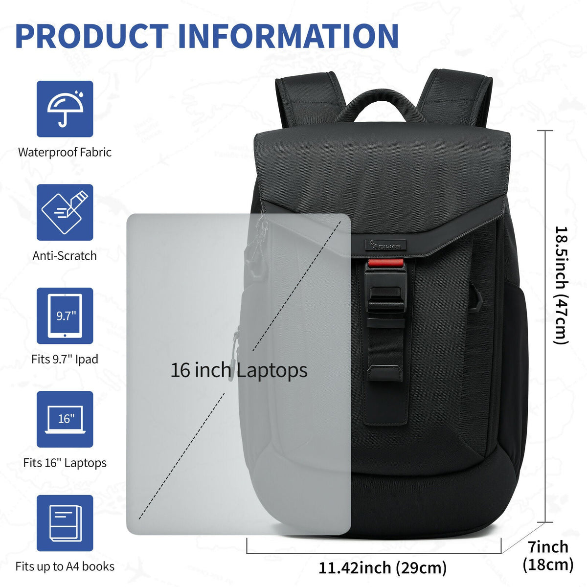 OIWAS Weight Reduction Function 16” Laptop Backpack