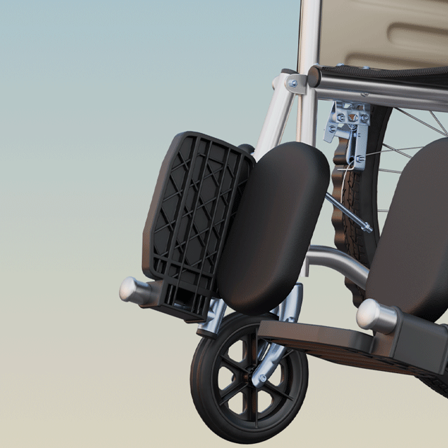 Easy Move Foldable Elderly Travel Wheelchair