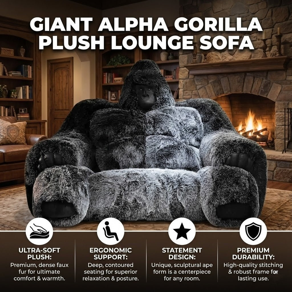 Giant Alpha Gorilla Plush Lounge Sofa