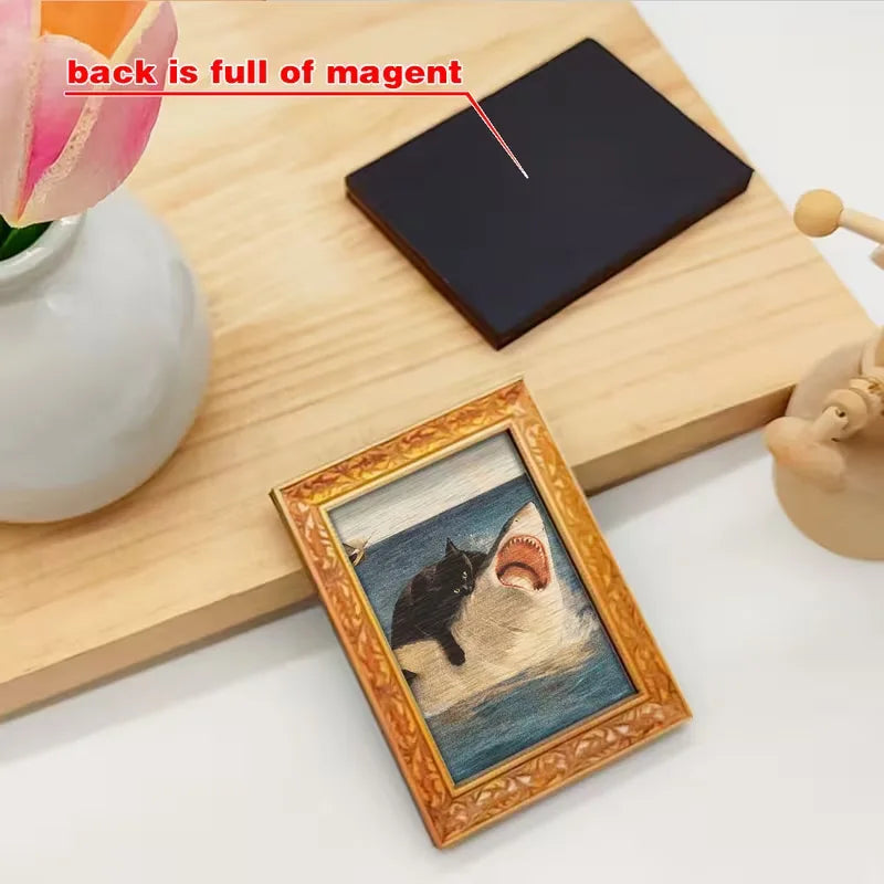 Cat vs Shark Fridge Magnet