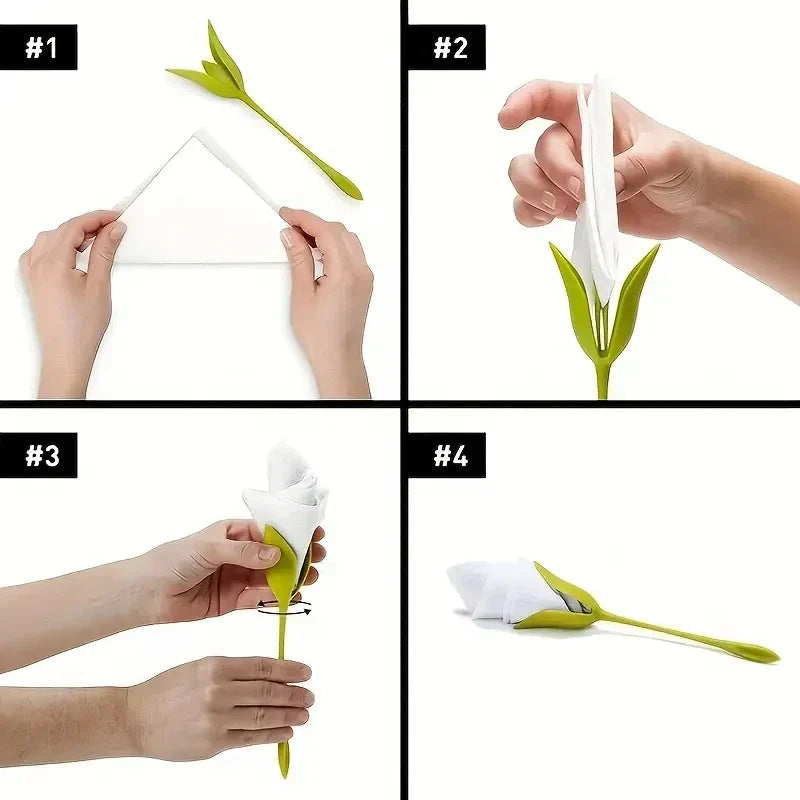 Lily Flower Napkin Tissue Holder Set