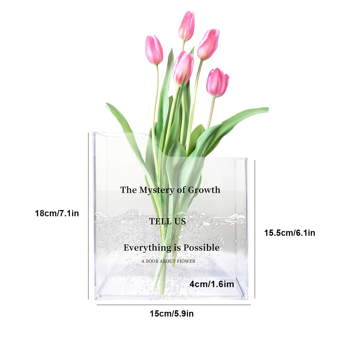 Bloom & Bind Acrylic Book Flower Vase