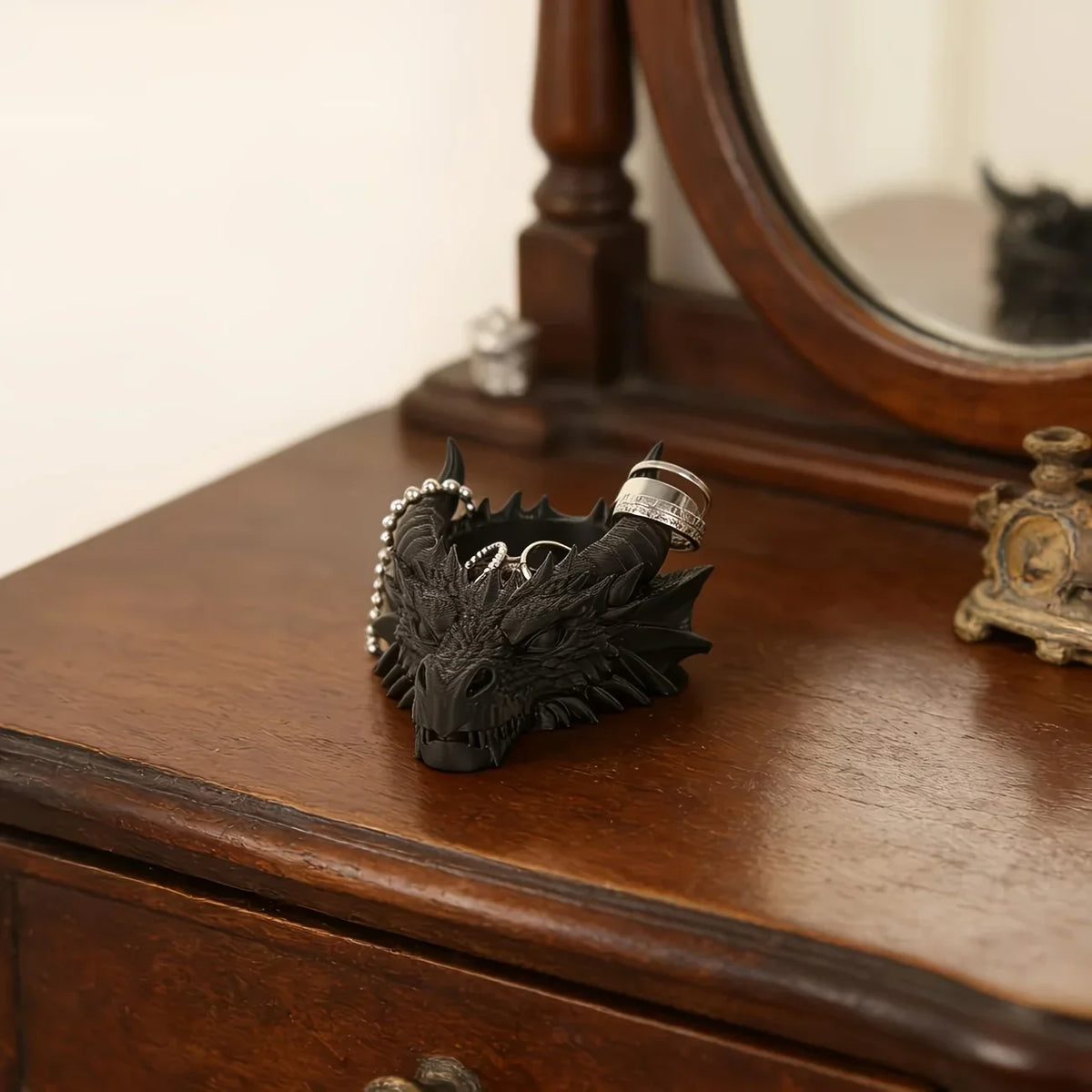 Gothic Dragon Head Catchall Storage Tray