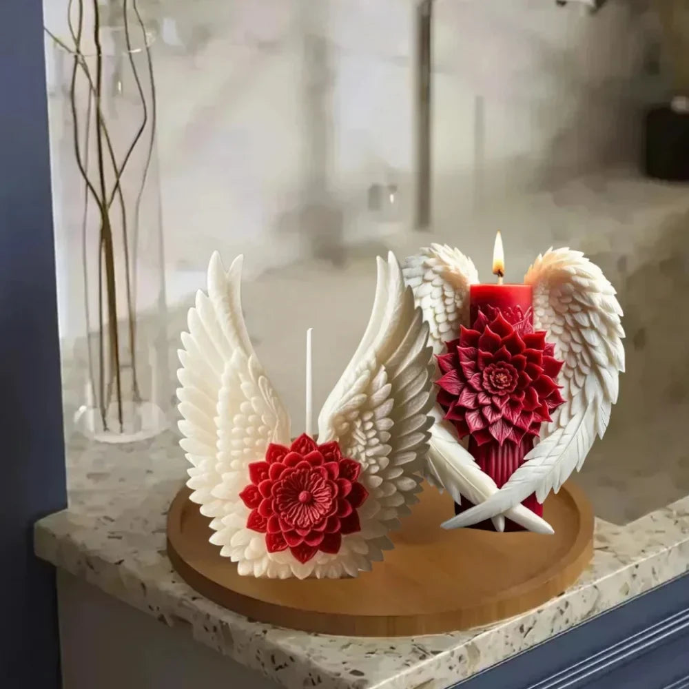 Angel Wing Flower Candle Holder