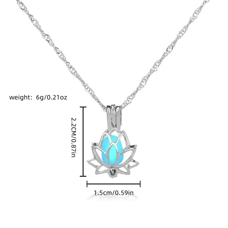 Mystic Moon Glow Lotus Necklace