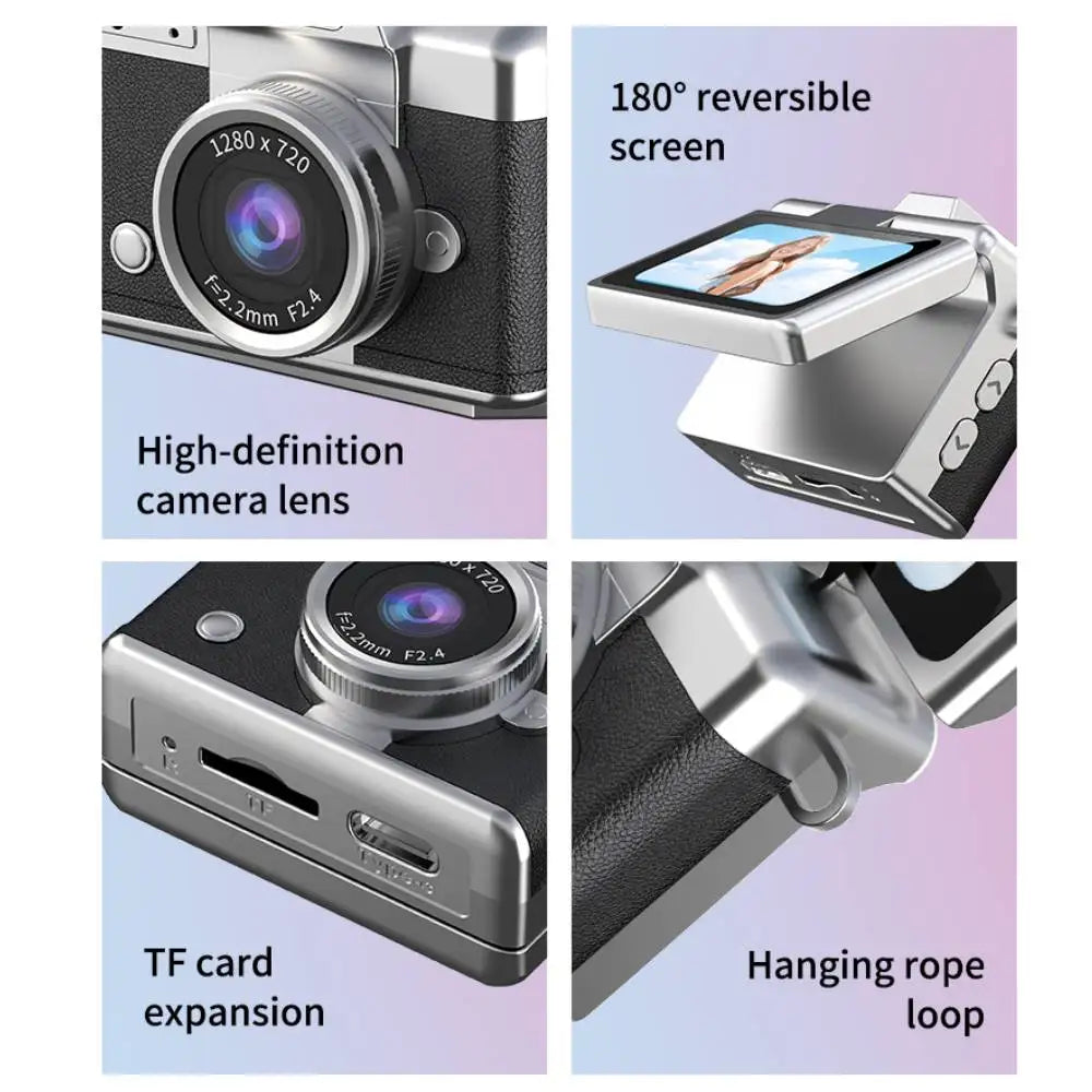 Retro Flip Screen Mini Camera Keychain