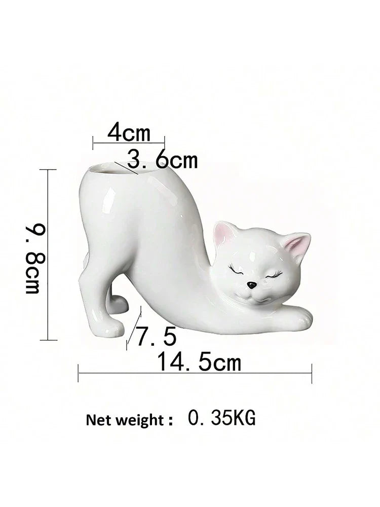 Grow a Tail Cat-Shaped Planter Vase