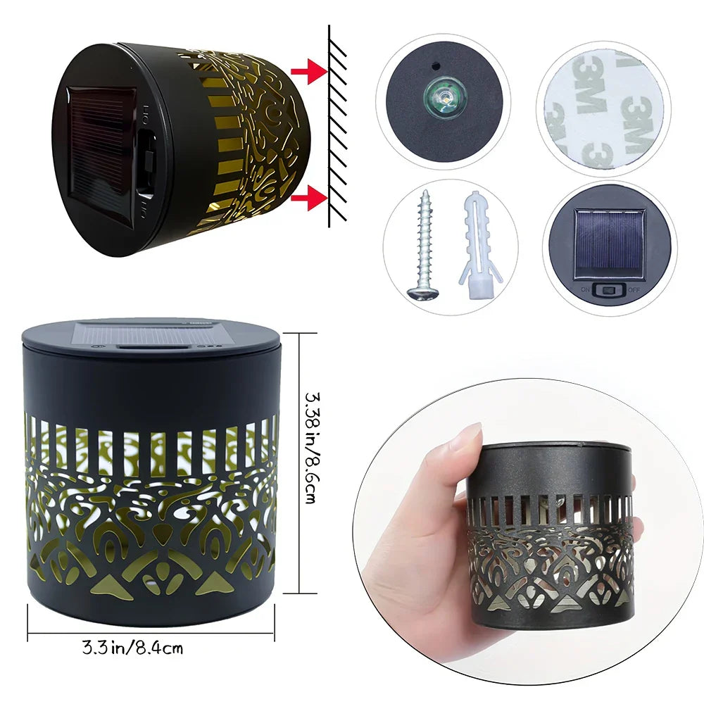 Geometric Pattern Decorative Solar Garden Wall Light