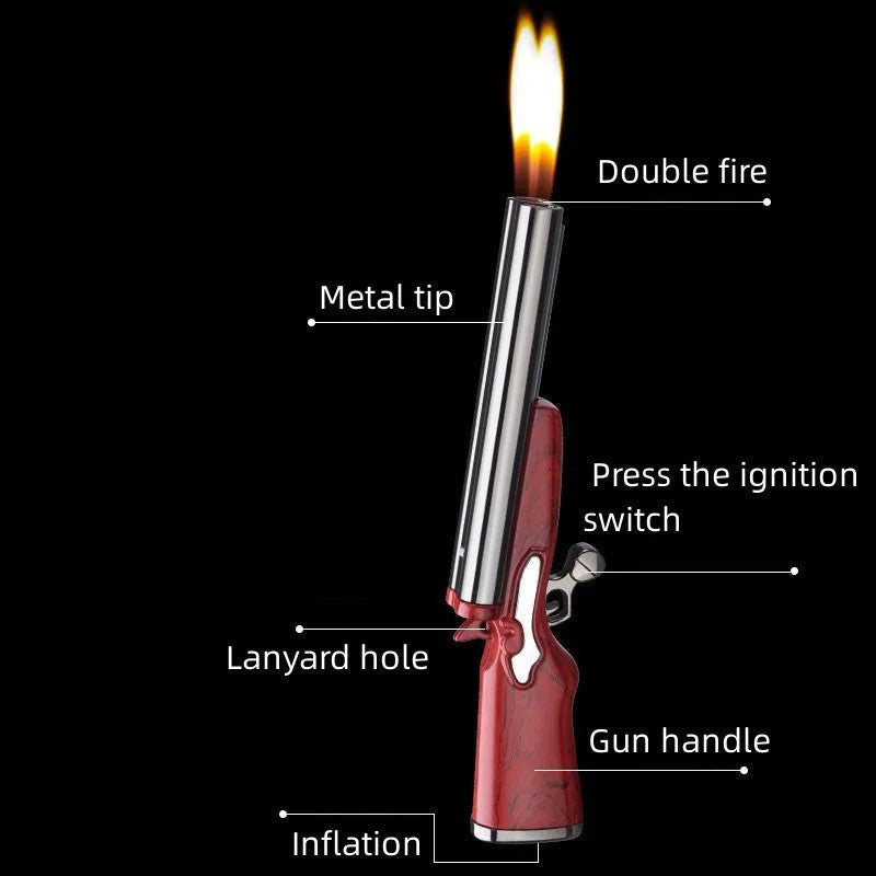 Dual Trigger Long Barrel Flame Torch Lighter