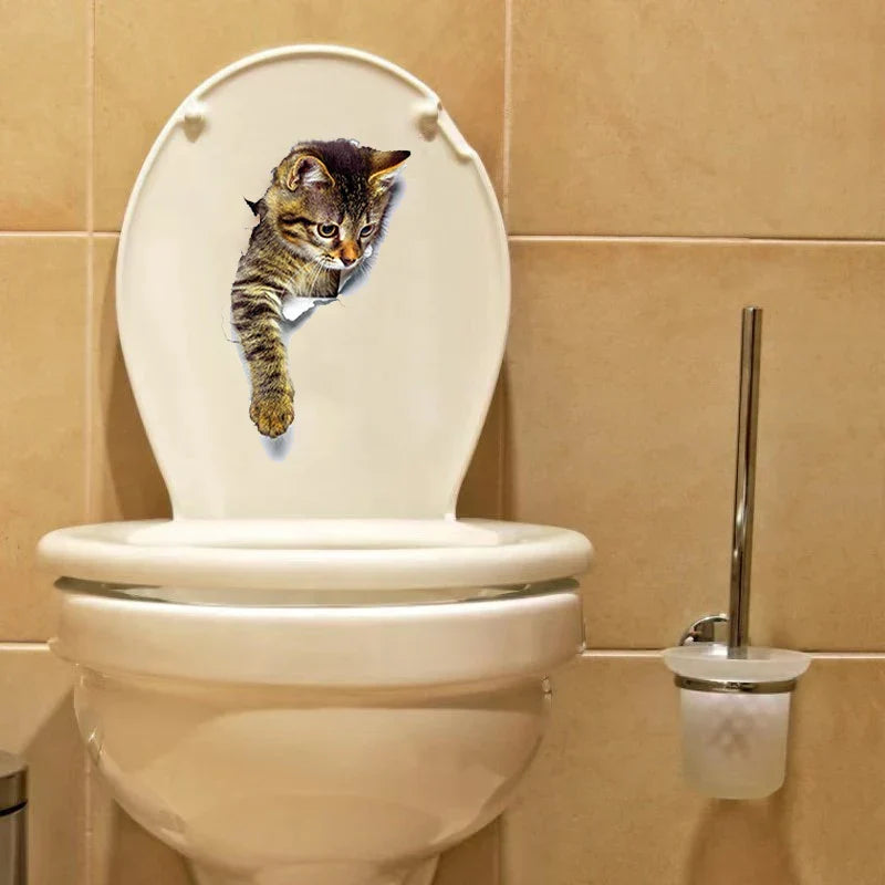 3D Toilet Protector Cat Sticker