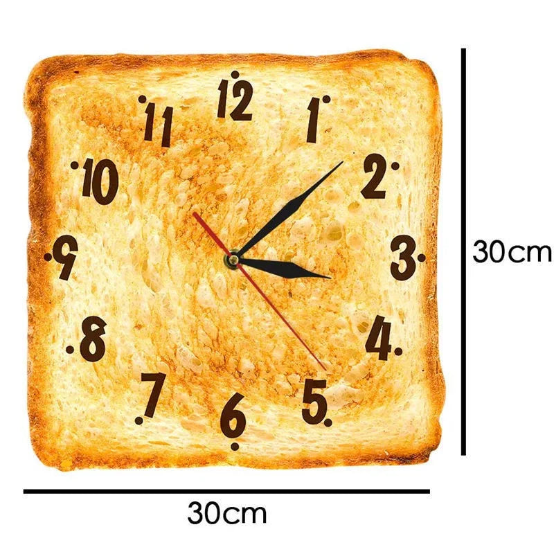 Golden Toast Silent Quartz Wall Clock