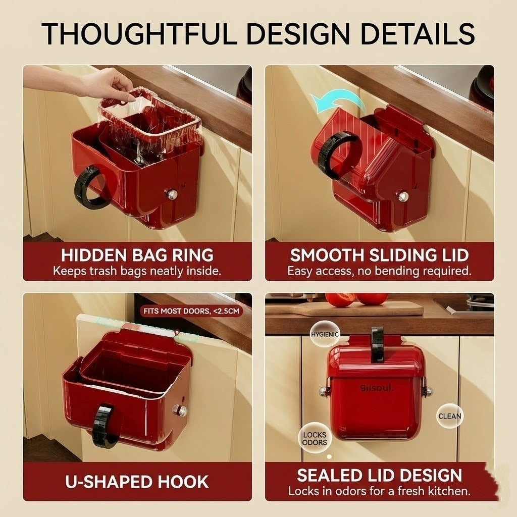 Flip Click Wall-Mounted Kitchen Trash Bin
