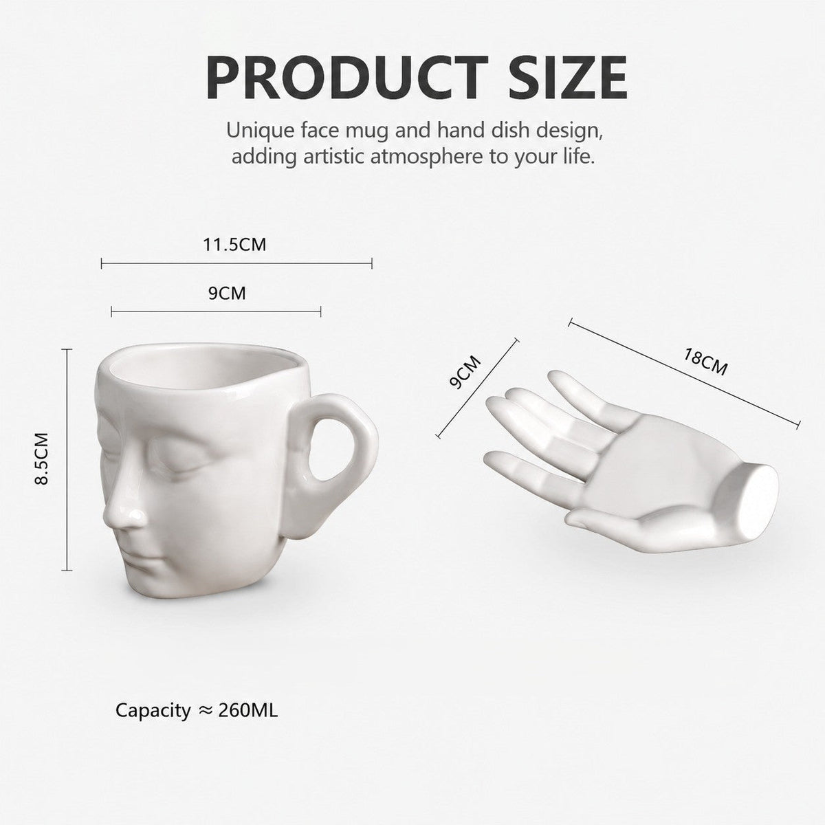Quiet Mind Artistic Ceramic Face Mug