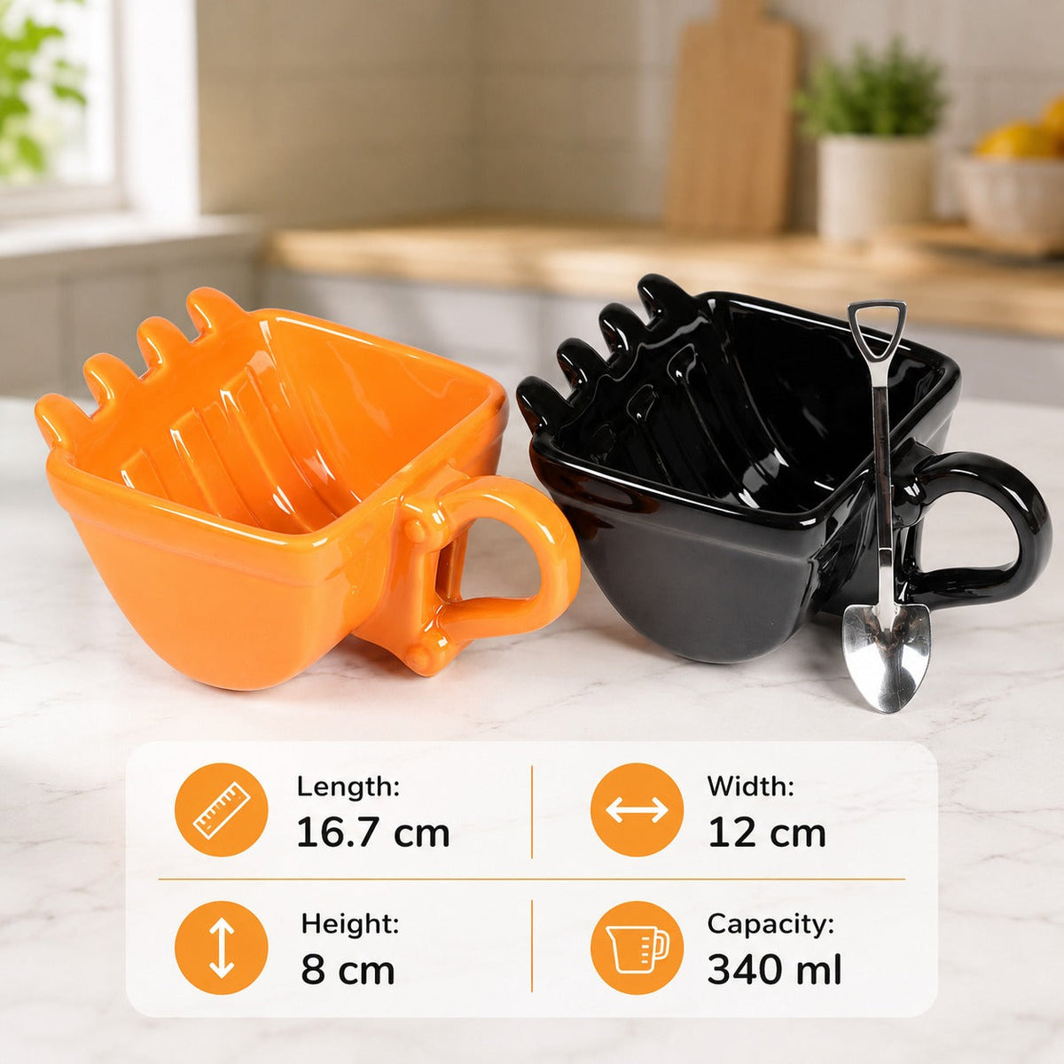 Mini Excavator Dessert Mug Set
