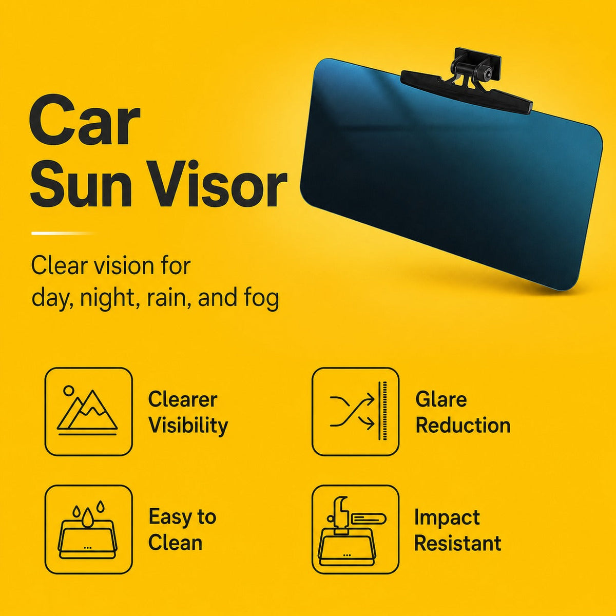 Adjustable Windshield Sun Visor Extension Panel