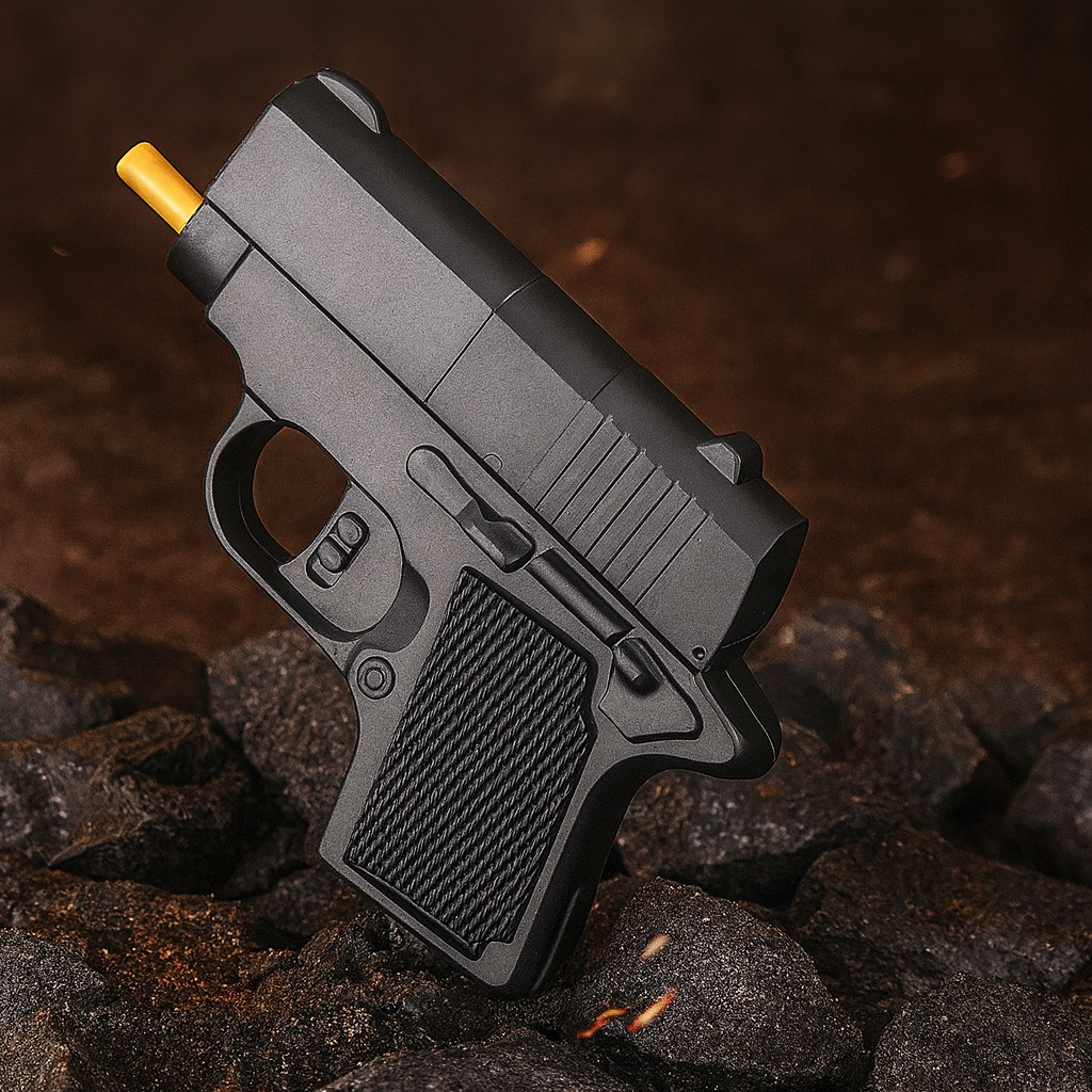 Mini Handgun Shape Hidden Storage Electric Lighter