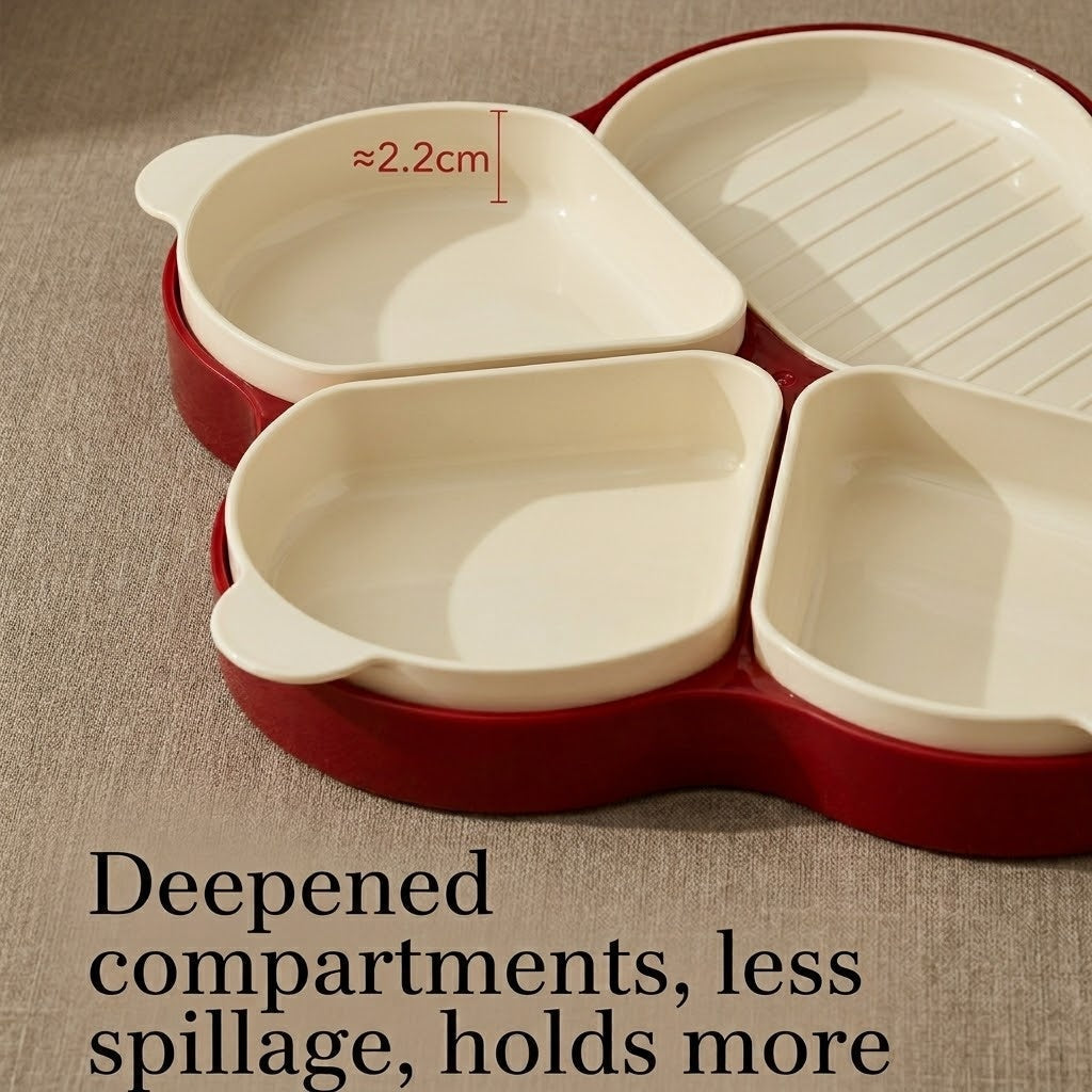 Flower-Shaped Divided Food Tray