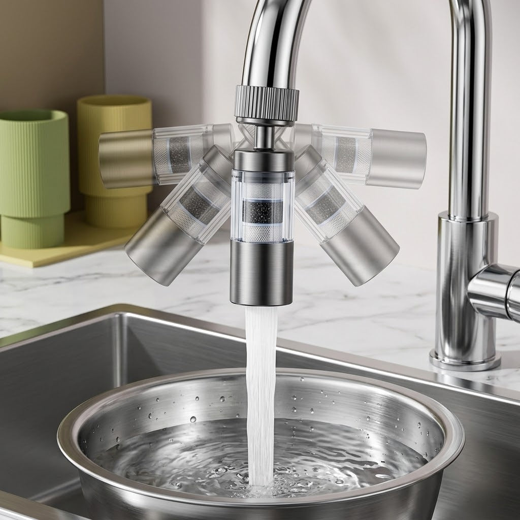 Multi-Angle Swivel Faucet Filter Adapter