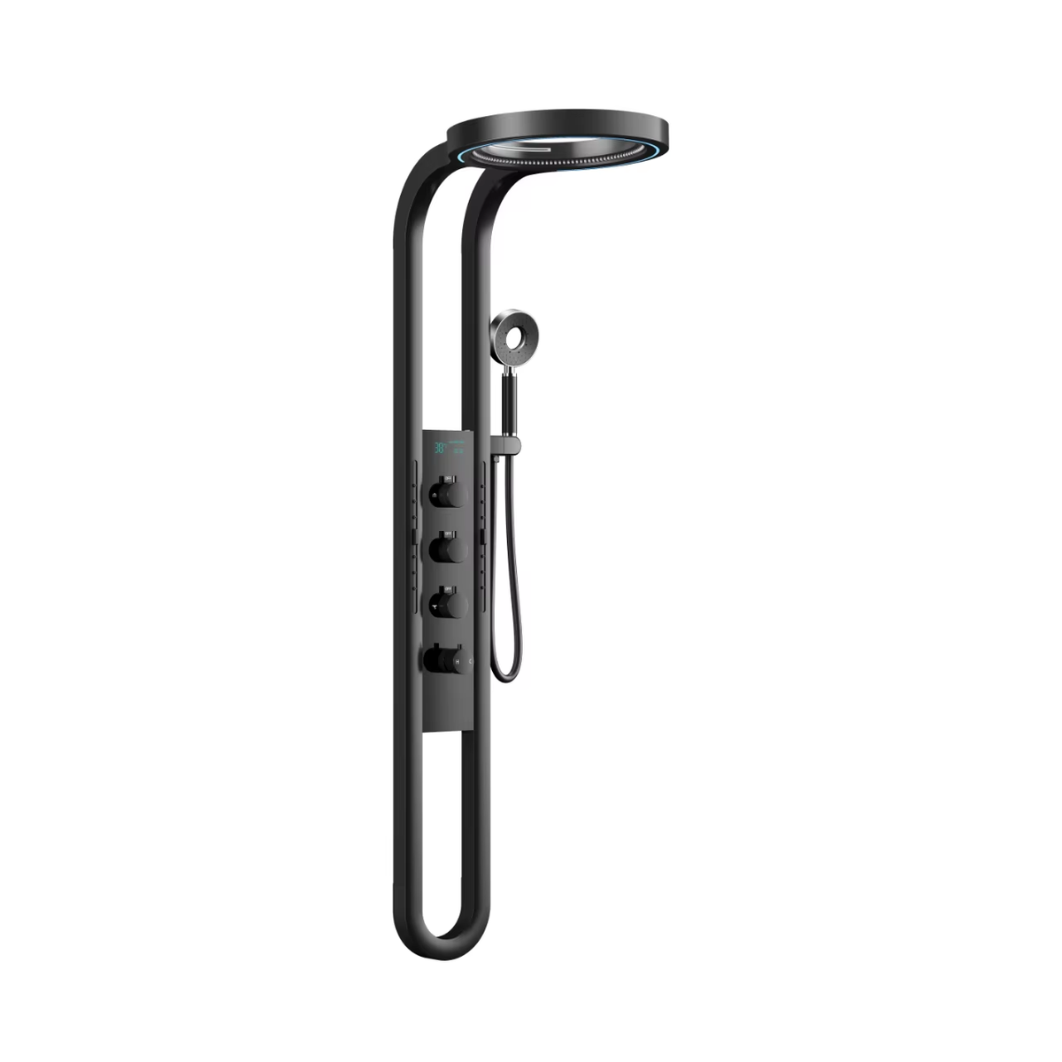 High-flow Thermostatic Digital LED Rainfall Shower Set