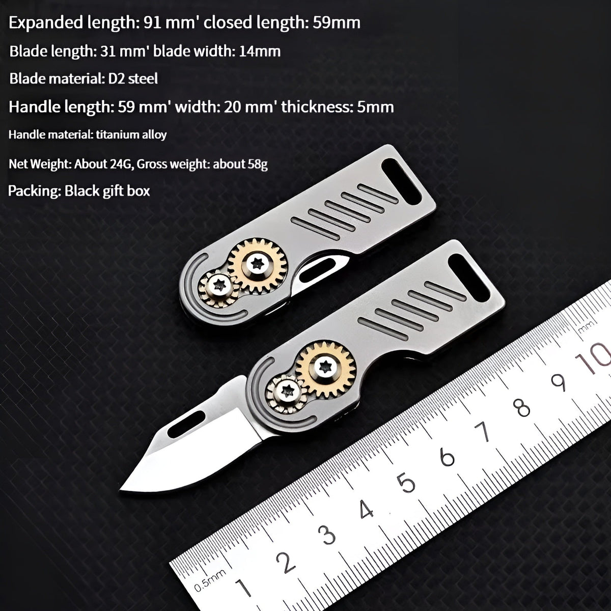 Titanium Gear Folding EDC Knife