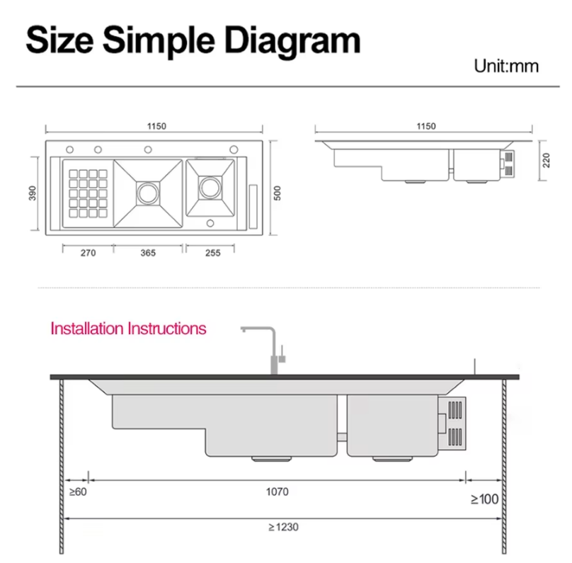 Smart Multi-Zone Gunmetal Kitchen Workstation Sink
