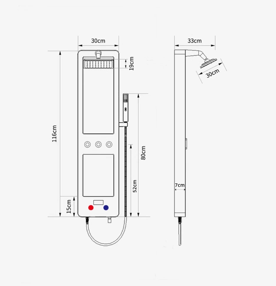 Smart Digital Display Elegant Rainfall Shower Set