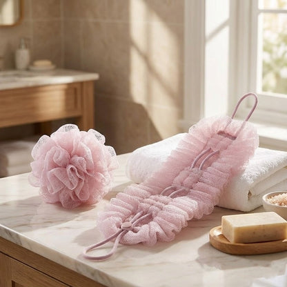 Dual Texture Stretchable Shower Back Scrubber