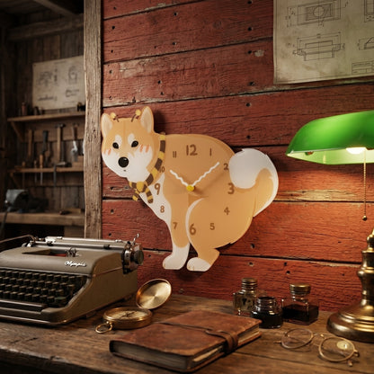 Shiba Squish Time Wall Clock