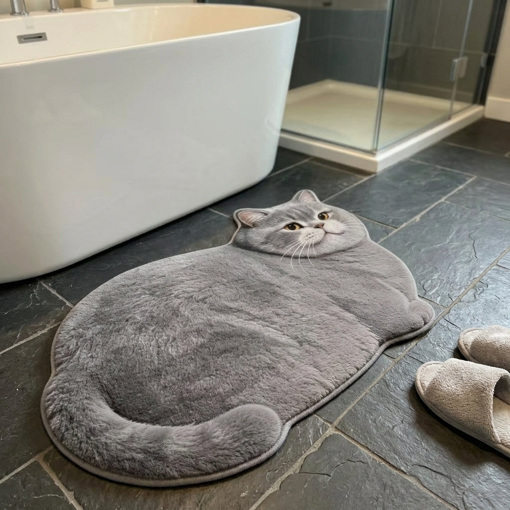 Chubby Cat Quick Dry Bath Mat