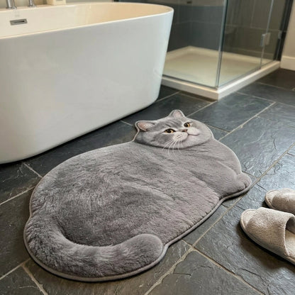 Chubby Cat Quick Dry Bath Mat