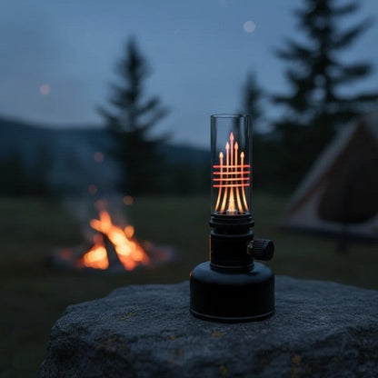 Mini Gas Flame Torch Table Lamp