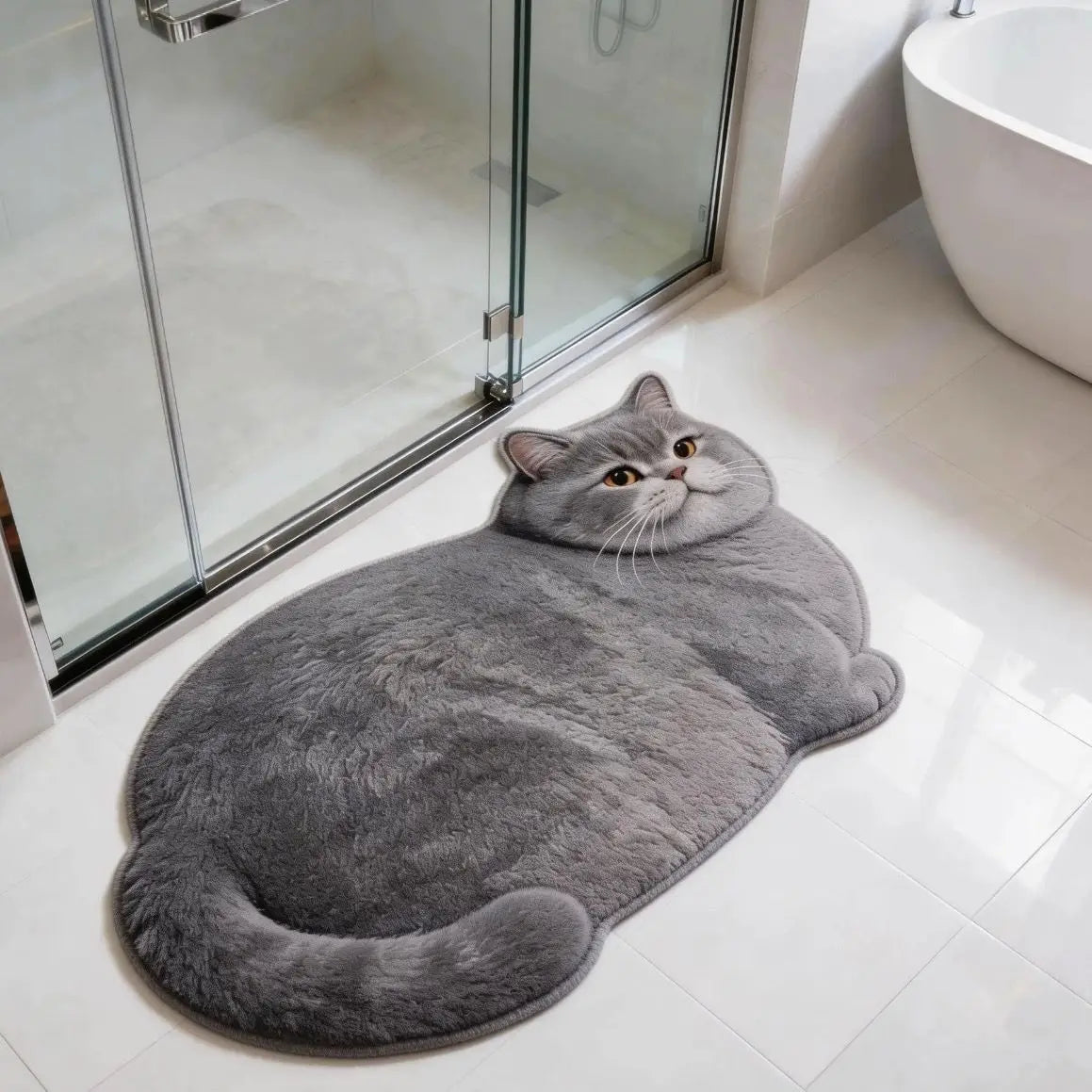 Chubby Cat Quick Dry Bath Mat