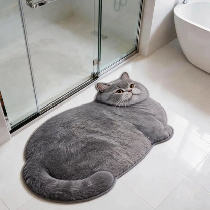Chubby Cat Quick Dry Bath Mat