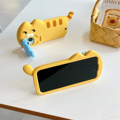 Snack Attack Cat and Fish Phone Case