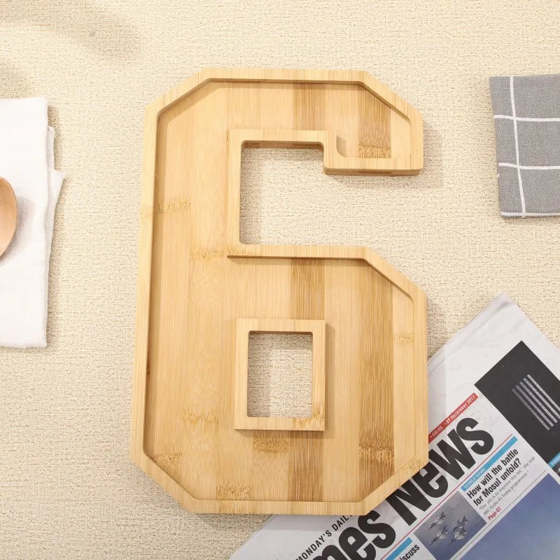 Wooden Numbers Serving Tray