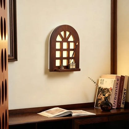 Warm Glow Arch Window Shelf Lamp