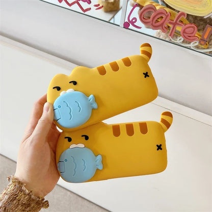 Snack Attack Cat and Fish Phone Case
