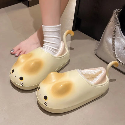 Furry Cat Home Slippers