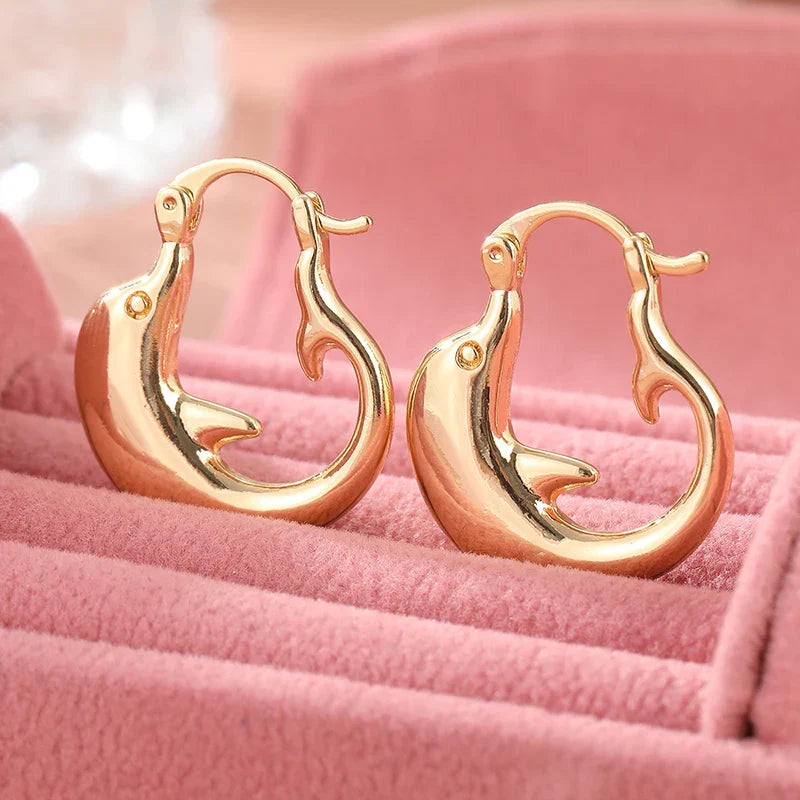 Dolphin Hoop Ocean Inspired Earrings