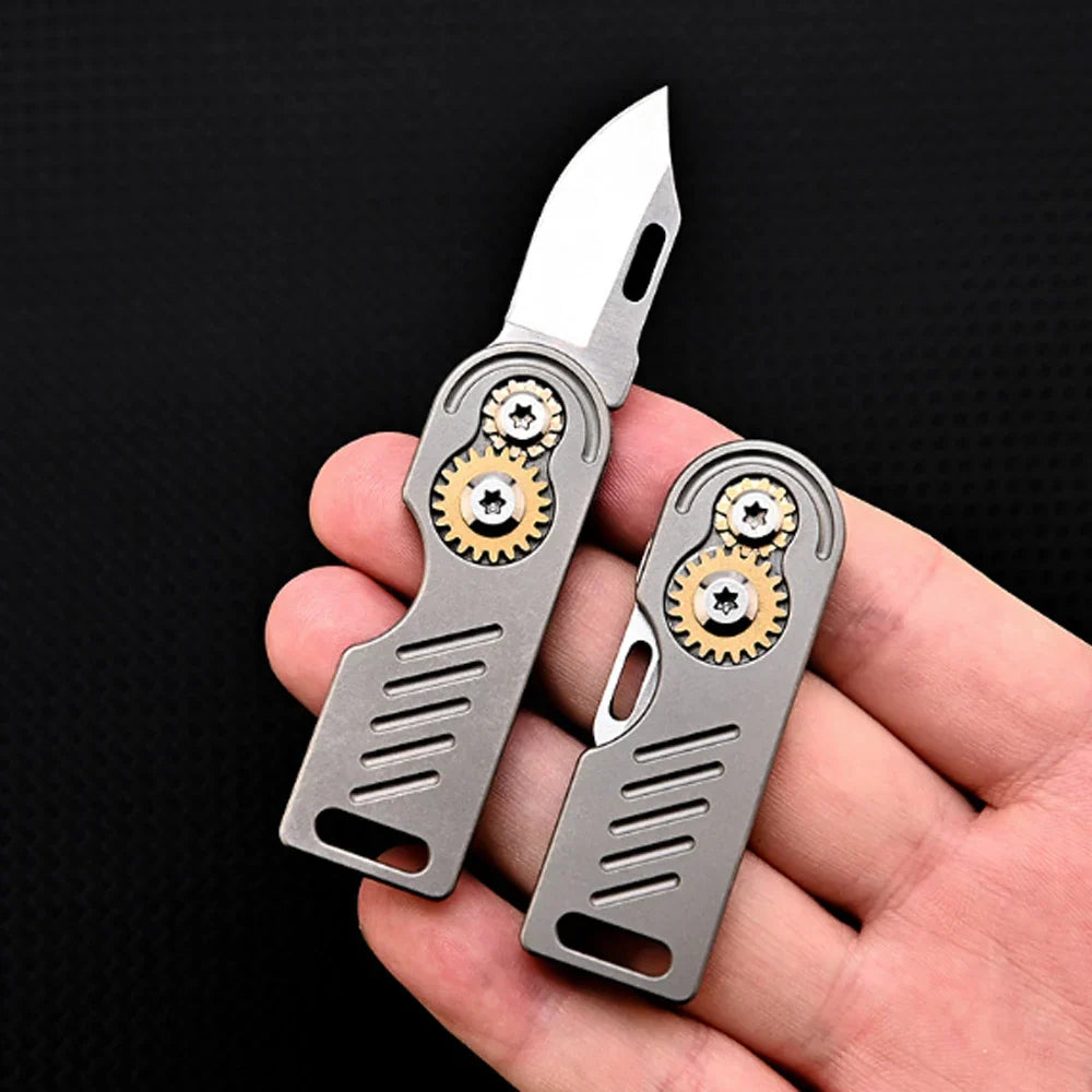 Titanium Gear Folding EDC Knife