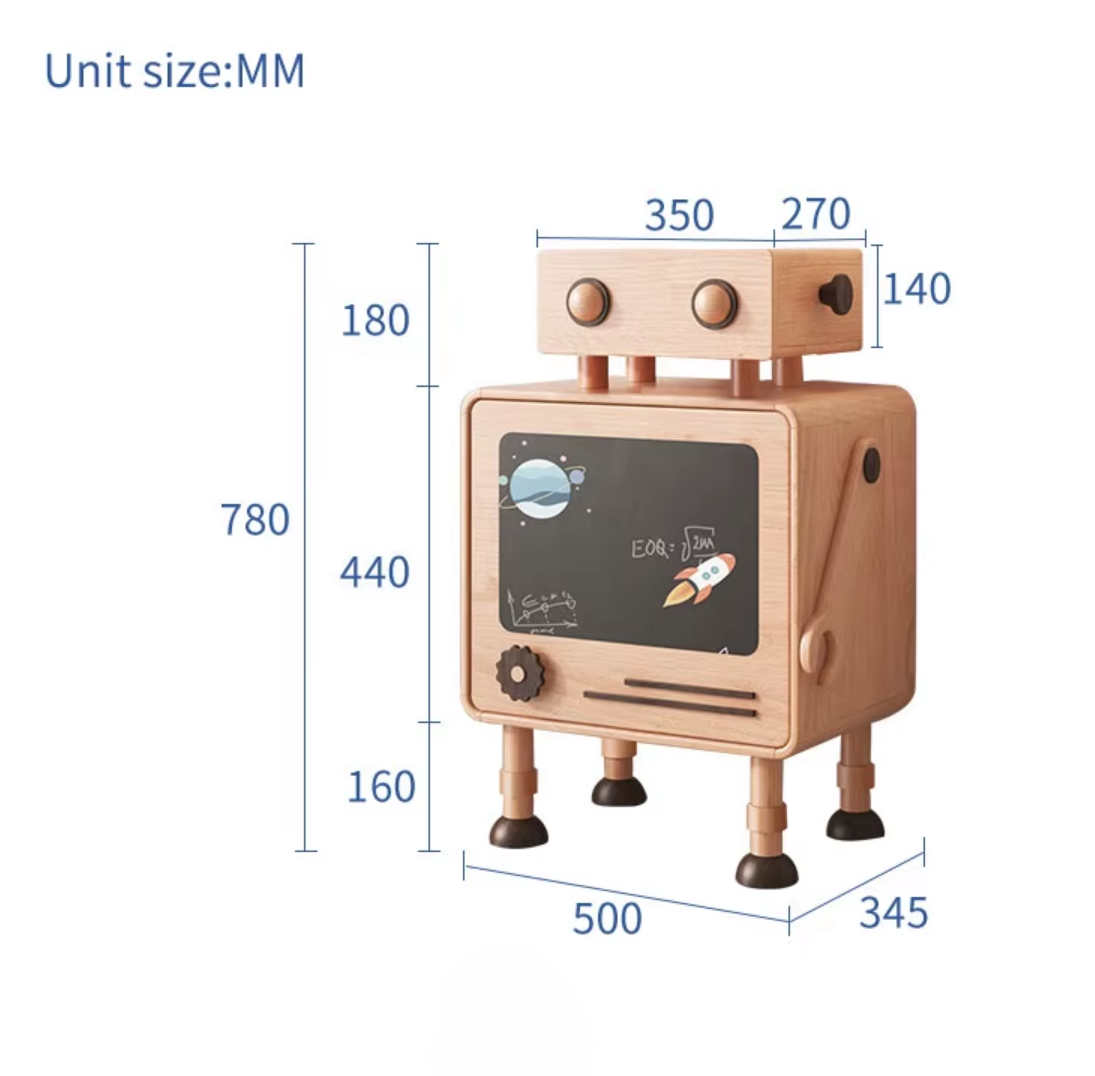 Space Explorer Robot Bedside Storage Cabinet