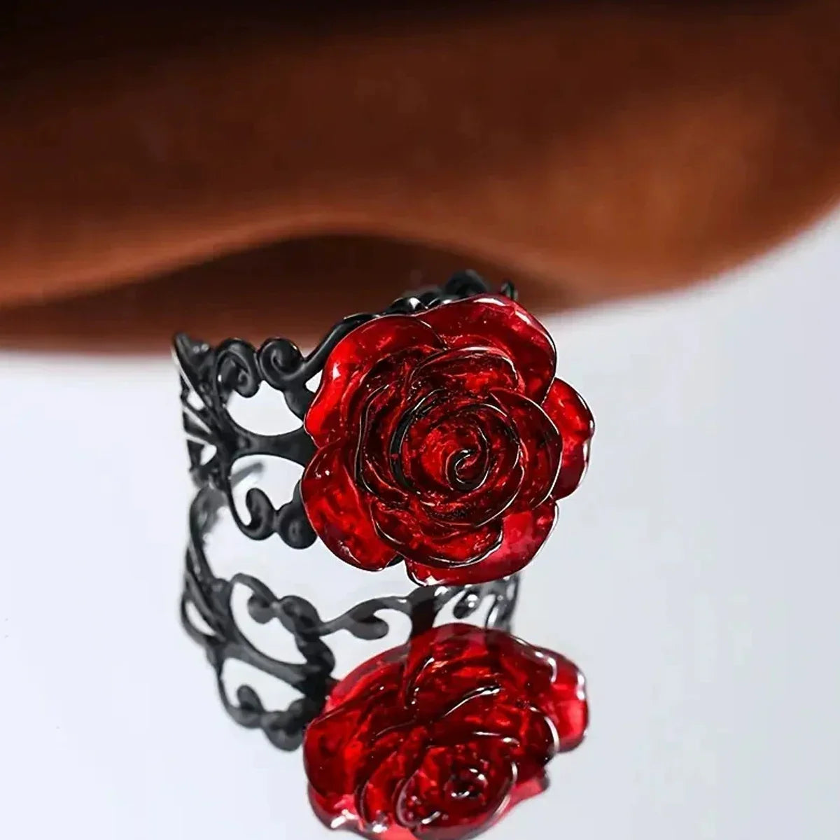 Gothic Dark Rose Ring