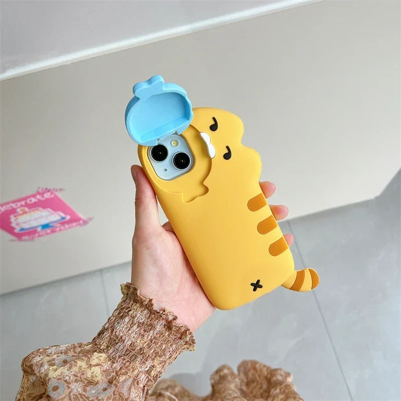 Snack Attack Cat and Fish Phone Case